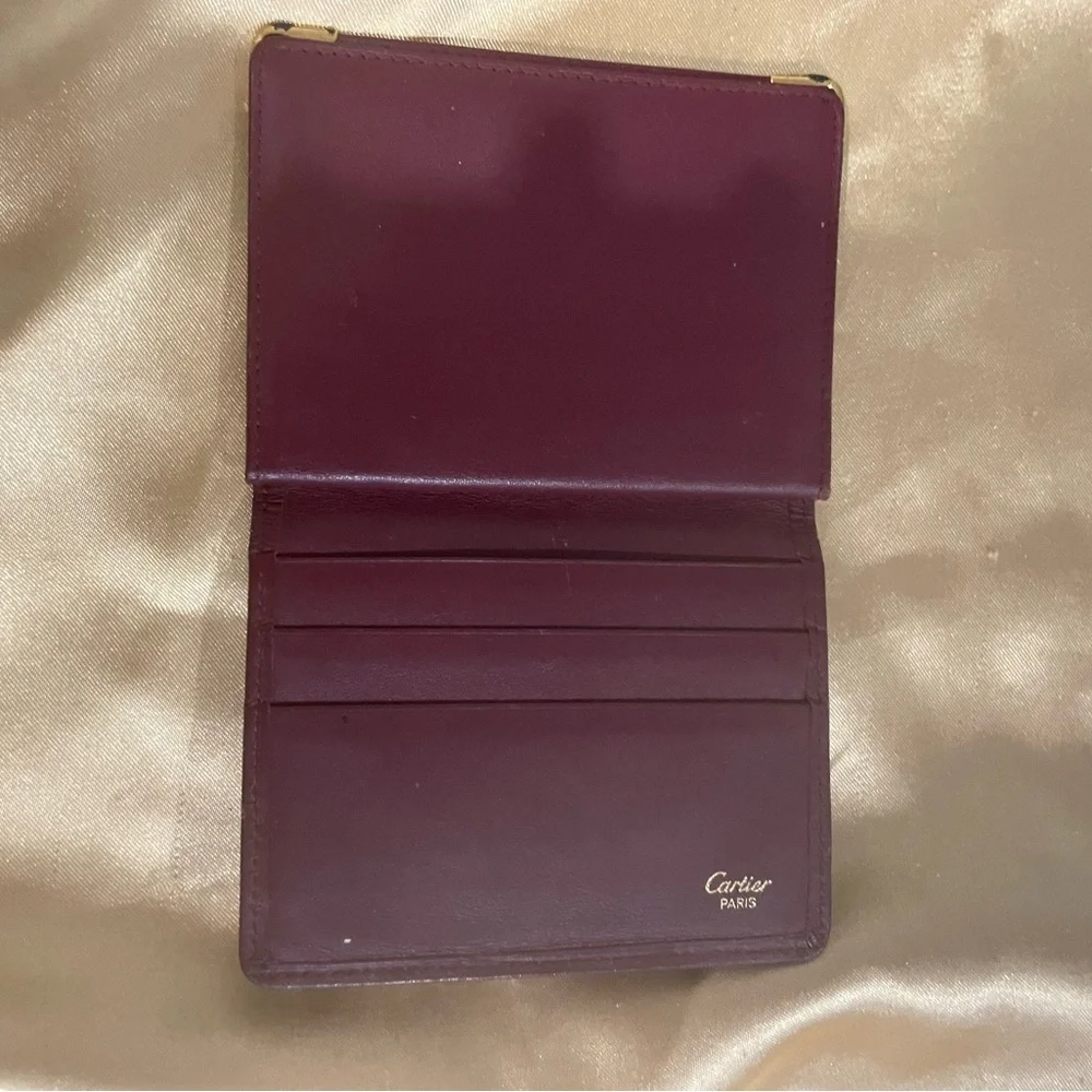 Cartier Leather ID & Card Holder with Gold Accents